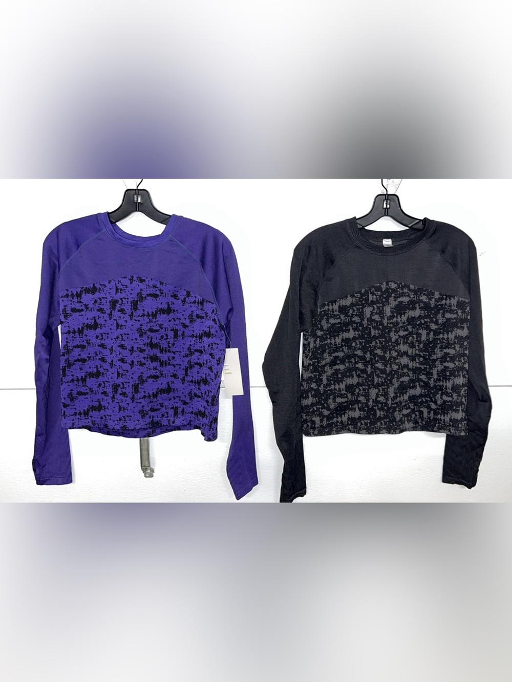 2- Zella Crewneck Pullover Sweatshirt in Purple and Black